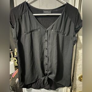Equestrian-Style Black Women's Blouse